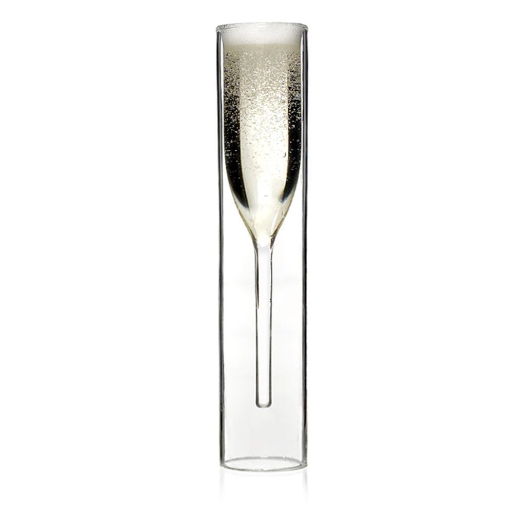 Double Walled Champagne Flutes - Set Of 8