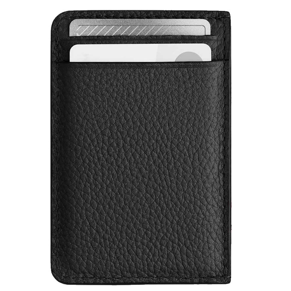 Woolnut Leather Card Holder - Black