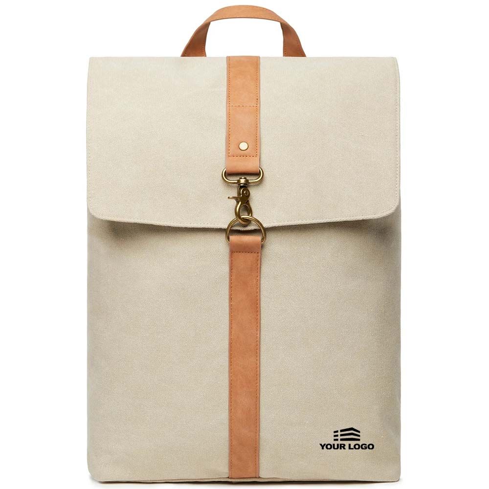 Personalised Bosler Backpack GRS Recycled Canvas - Greige