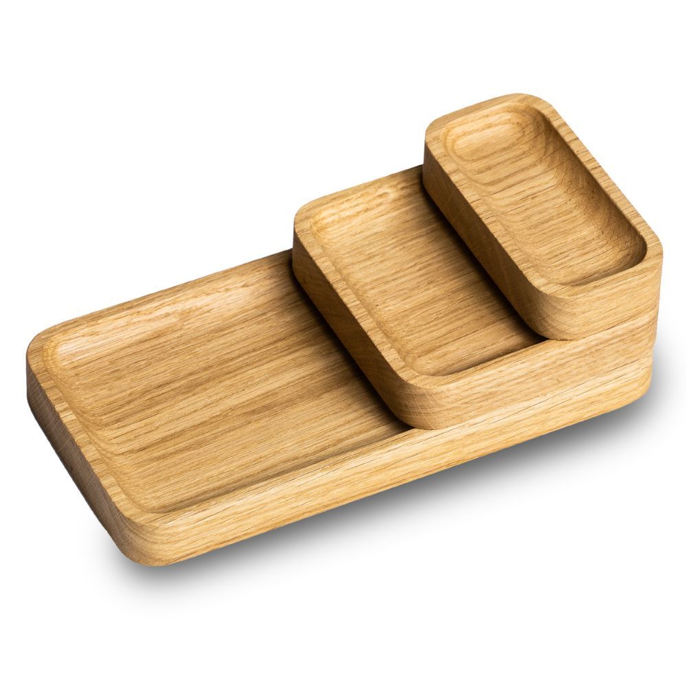 Oakywood Catchall Tray Mini Bundle Organizers - Oak