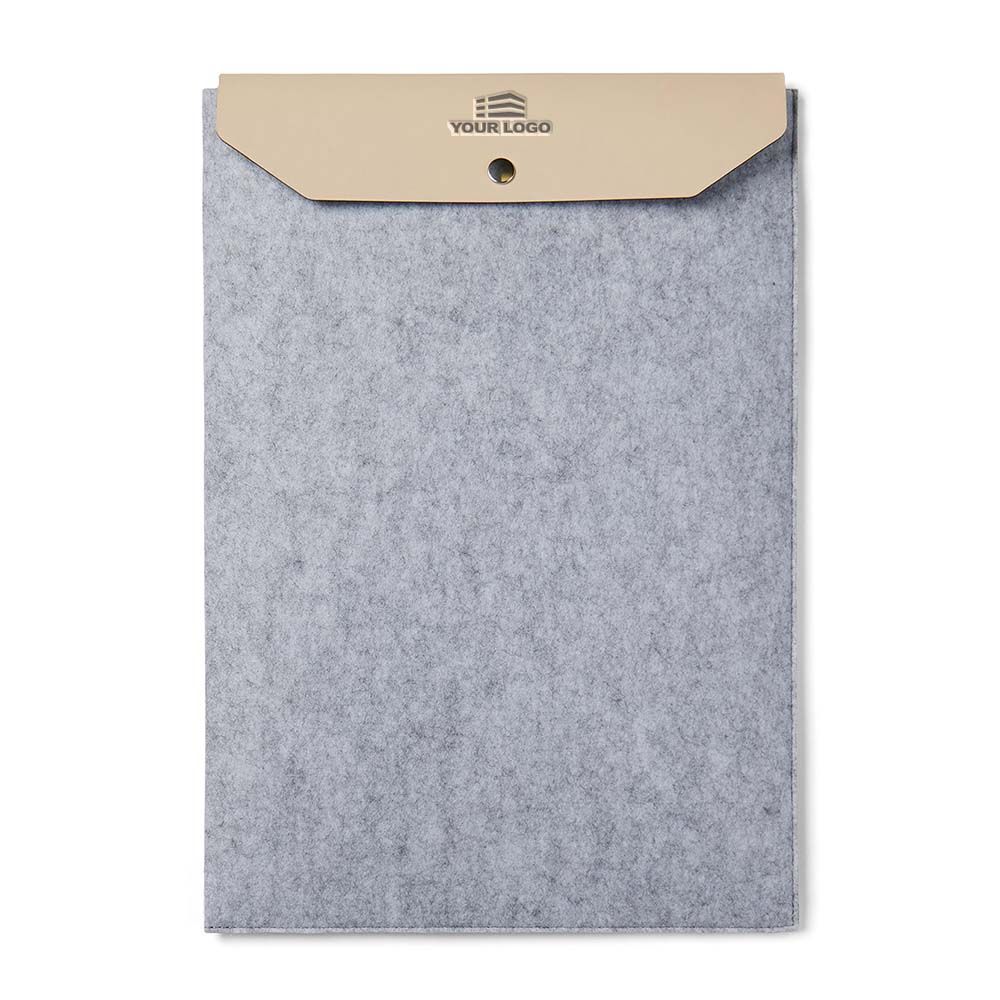Personalised Recycled Felt Laptop Case - Grey