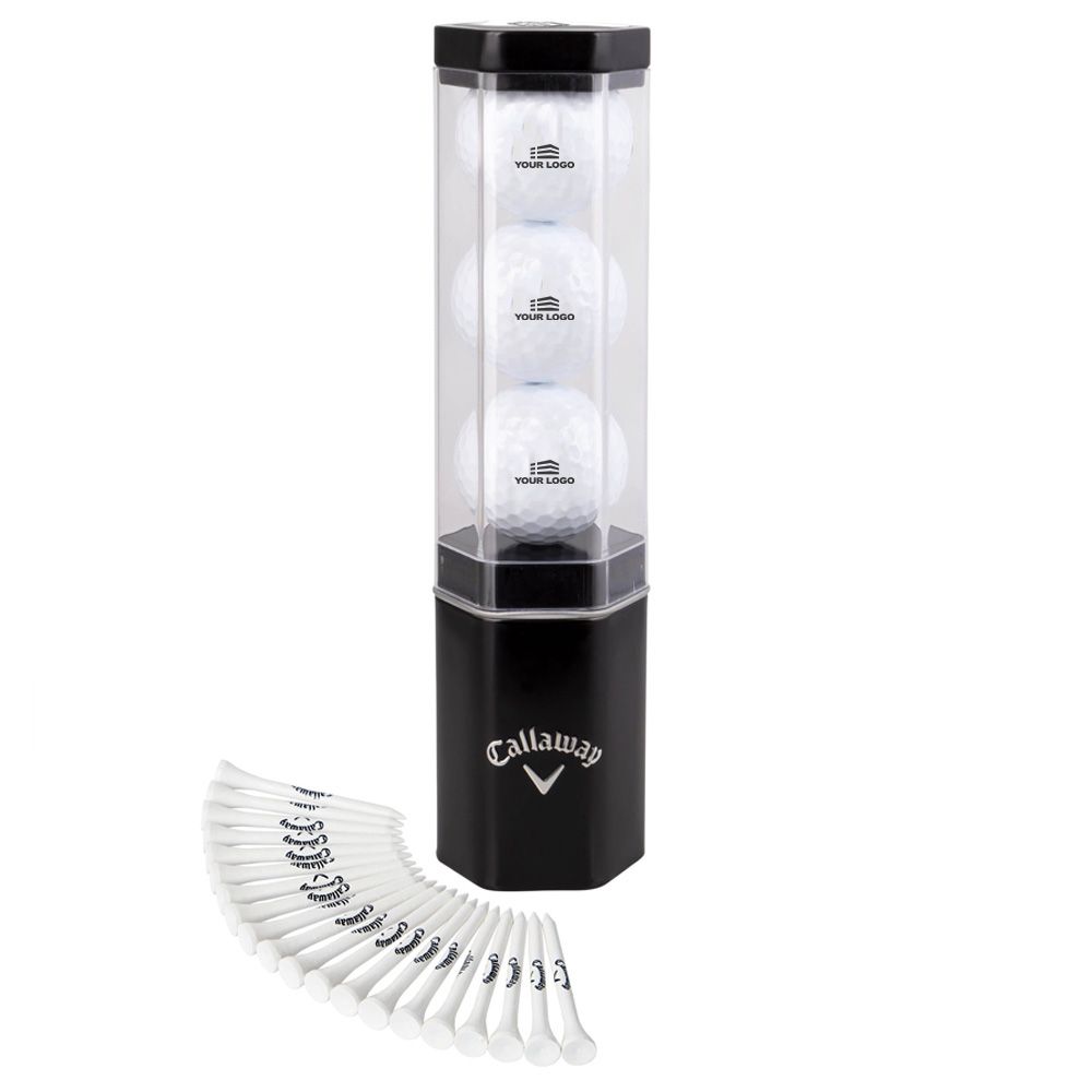 Personalised Callaway Golf 3-Ball & Tee Tube