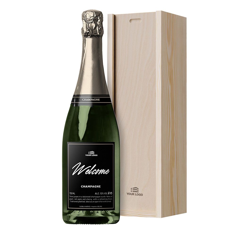 Personalised Champagne Wooden Onboarding Gift Box