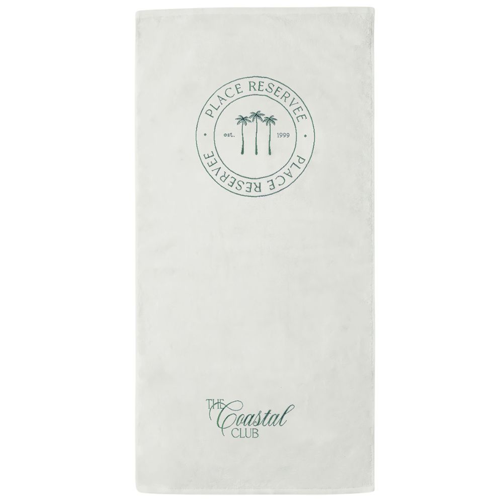 Place Reservee The Club Collection Beach Towel - Ecru/Eucalyptus Green
