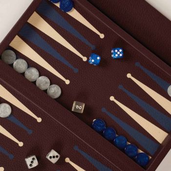 House of Nobilique Lederheftchen Backgammon - Bordeaux