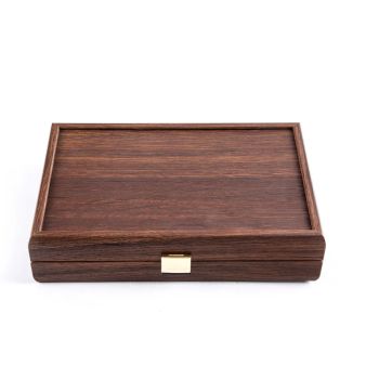 Manopoulos Speelkaarten Etui - Donkerbruin Hout