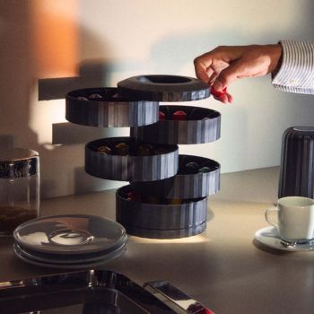 Alessi Plissé Capsule Holder - Black