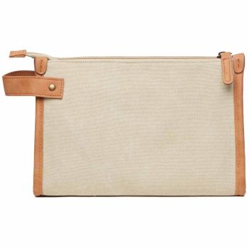 Bosler GRS Recycled Canvas Toiletry Bag - Greige