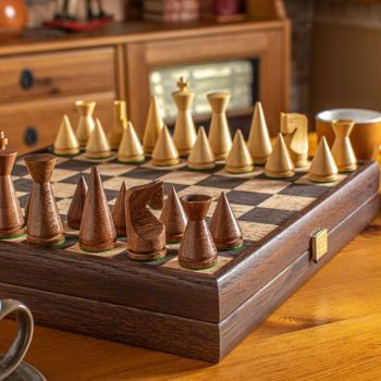 Manopoulos Cork Chess Set - Brown Natural