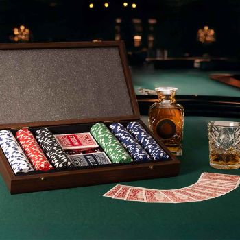 Manopoulos Poker Set Case - Dark Walnut
