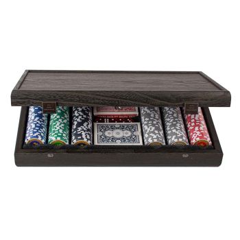 Manopoulos Poker Set Case - Black Wood