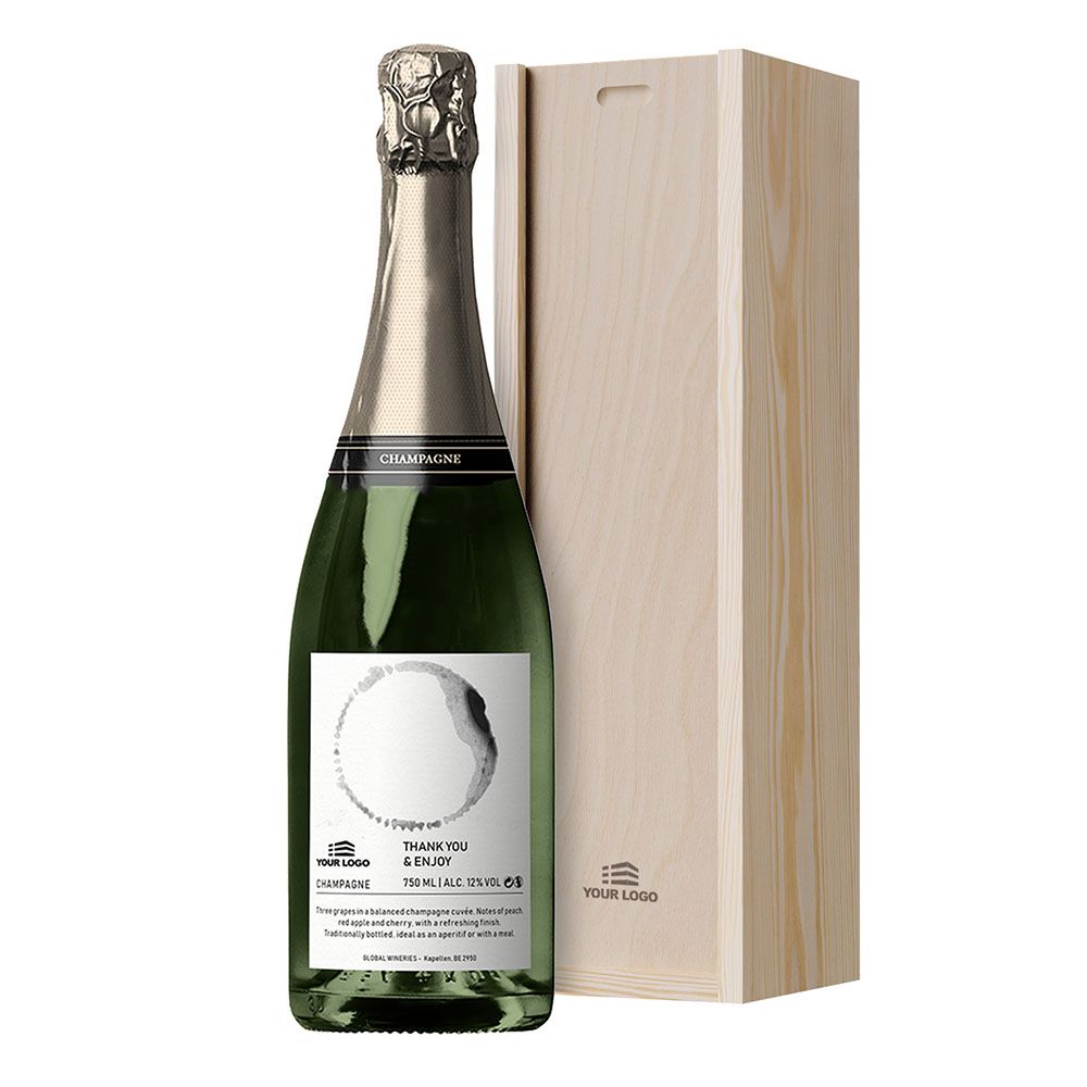 Gepersonaliseerde Champagne Houten Pensioen Box