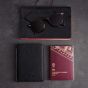 Woolnut Leather Sleeve for Passports - Black