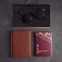 Woolnut Leather Sleeve for Passports - Cognac - Without Personalisation