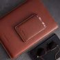 Woolnut Leather Sleeve for Passports - Cognac - Without Personalisation
