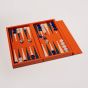 House of Nobilique Leather Booklet Backgammon - Orange
