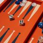 House of Nobilique Leather Booklet Backgammon - Orange