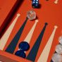 House of Nobilique Leather Booklet Backgammon - Orange