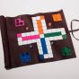 House of Nobilique Leather Roll-Up Ludo Set  - Burgundy
