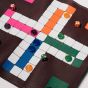 House of Nobilique Leather Roll-Up Ludo Set  - Burgundy