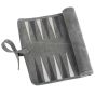 Manopoulos Roll Up Suede Backgammon Set - Grey