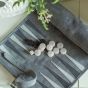 Manopoulos Roll Up Suede Backgammon Set - Grey
