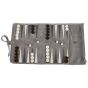 Manopoulos Roll Up Suede Backgammon Set - Grey