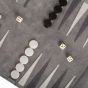 Manopoulos Roll Up Suede Backgammon Set - Grey