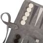 Manopoulos Roll Up Suede Backgammon Set - Grey