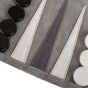 Manopoulos Roll Up Suede Backgammon Set - Grey