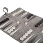 Manopoulos Roll Up Suede Backgammon Set - Grey