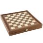 Manopoulos Walnut Replica Chess & Backgammon Set - Walnut Brown