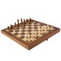 Manopoulos Wooden Chess & Backgammon Replica Set - Walnut Brown