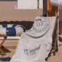 Place Reservee The Club Collection Beach Towel - Ecru/Marine Blue