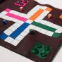 House of Nobilique Leather Roll-Up Ludo Set  - Burgundy
