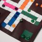 House of Nobilique Leather Roll-Up Ludo Set  - Burgundy
