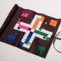 House of Nobilique Leather Roll-Up Ludo Set  - Burgundy