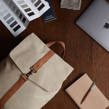 Gepersonaliseerde Bosler Rugzak GRS Gerecycled Canvas - Greige