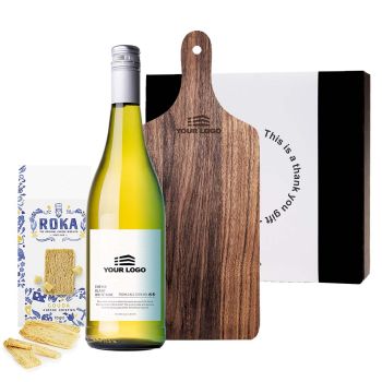 Kaas & Gepersonaliseerde Witte Wijn Geschenk