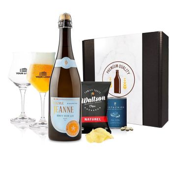 Dame Jeanne Brut Bier Apéro Box Met Gepersonaliseerde Glazen