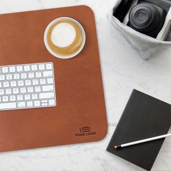 Gepersonaliseerde Lederen Bureau Onderlegger - Cognac