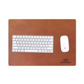 Personalised Leather Desk Pad - Cognac