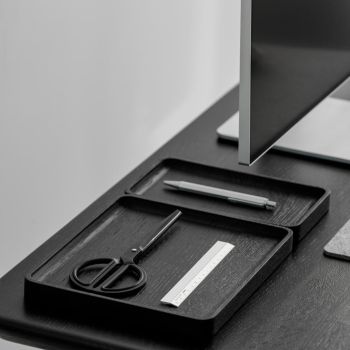 Oakywood Catchall Tray Bundle Organizers - Black
