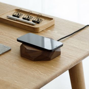 Oakywood Wireless Geometric Charging Pad - Walnut