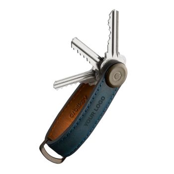 Personalised Orbitkey Crazy Horse Leather Key Organiser - Navy