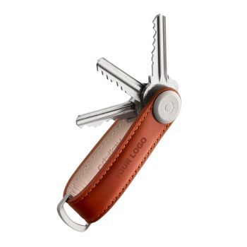 Personalised Orbitkey Leather Key Organiser - Cognac