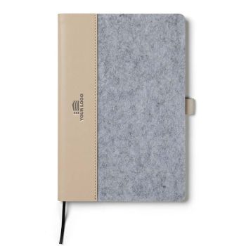 Personalised Recycled Felt Notebook - Grey