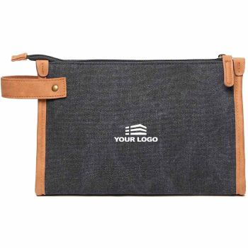 Personalised Bosler GRS Recycled Canvas Toiletry Bag - Black