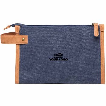 Personalised Bosler GRS Recycled Canvas Toiletry Bag - Blue