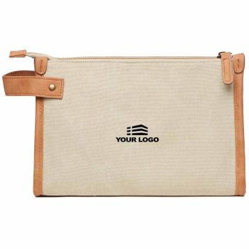 Personalised Bosler GRS Recycled Canvas Toiletry Bag - Greige